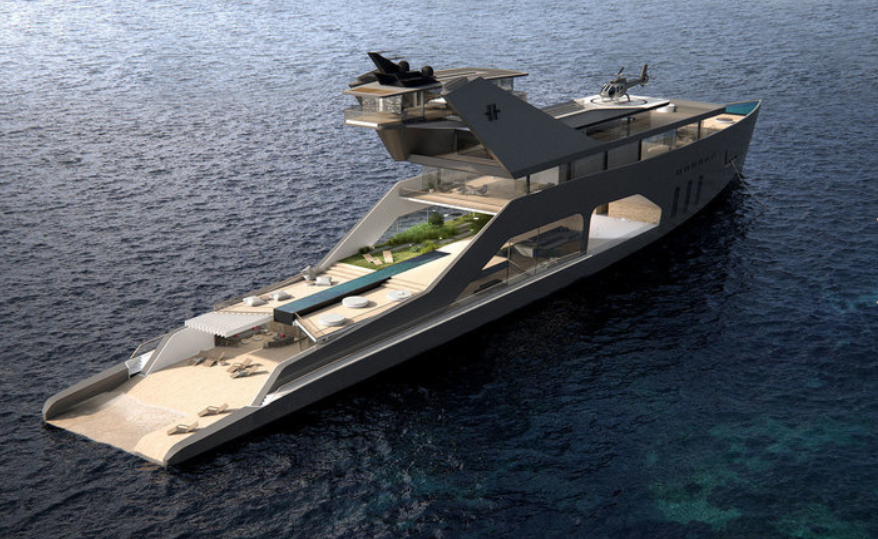 Superyacht With Its Own Private Beach