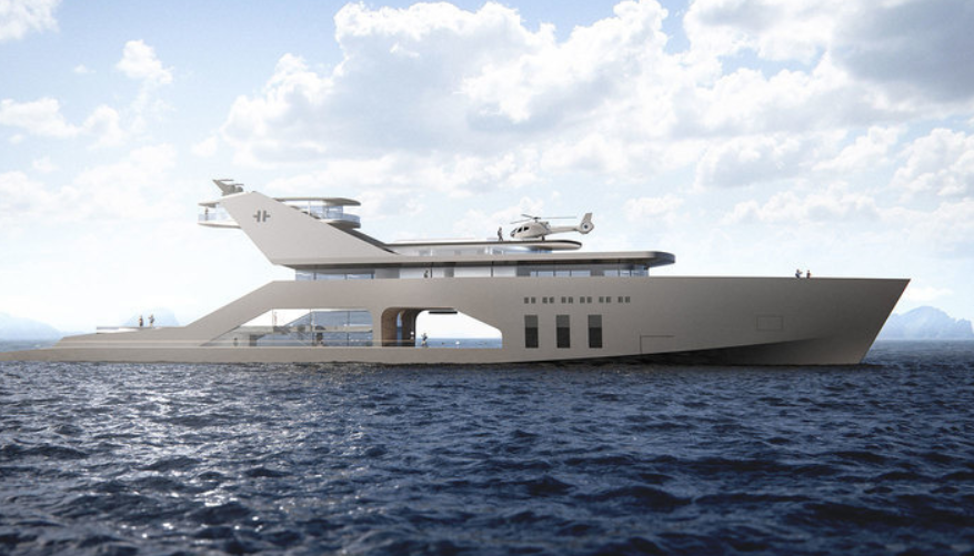 Superyacht With Its Own Private Beach