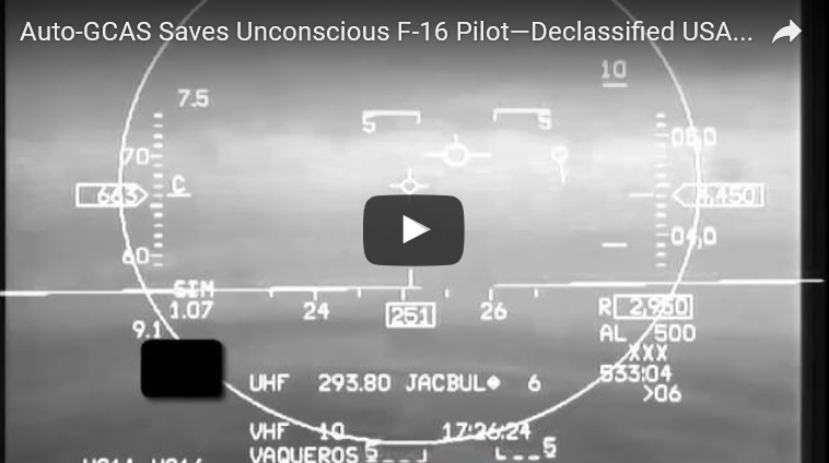 F-16 Wakes Pilot Up To Remind Him Not To Die