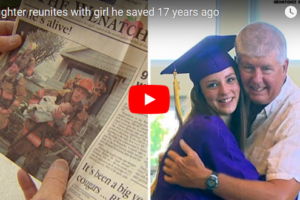 Brave firefighter rescues baby from burning house, 17 years later, he attends her graduation
